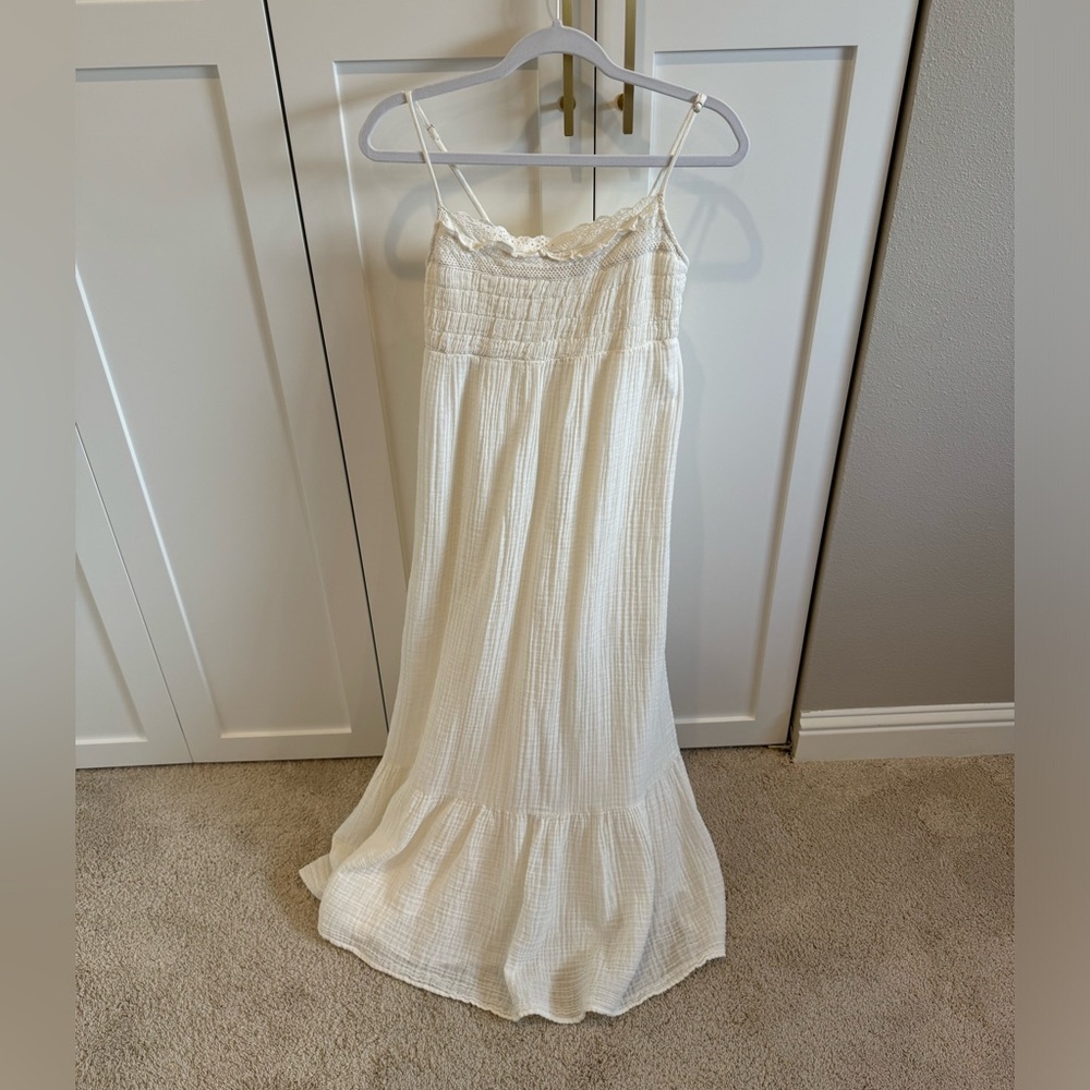 Zara lace insert chiffon midi dress size xs